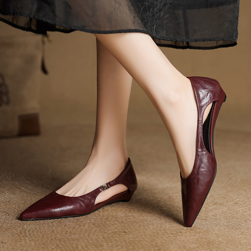 Women's Genuine Leather Pointed Flats Corvine