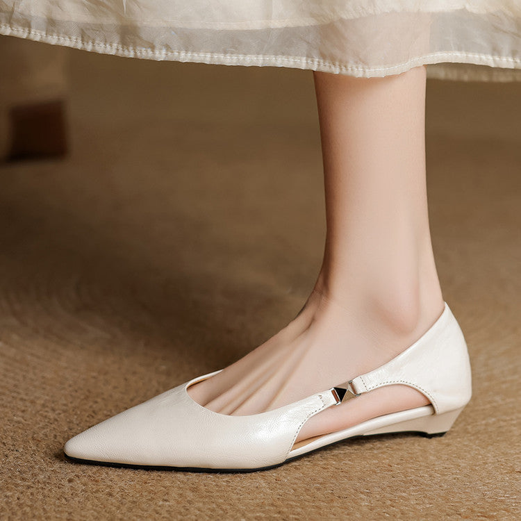 Women's Genuine Leather Pointed Flats Corvine
