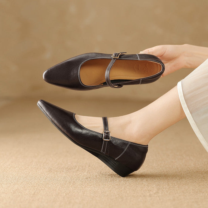Women's Genuine Leather Wedge Pumps Corvine