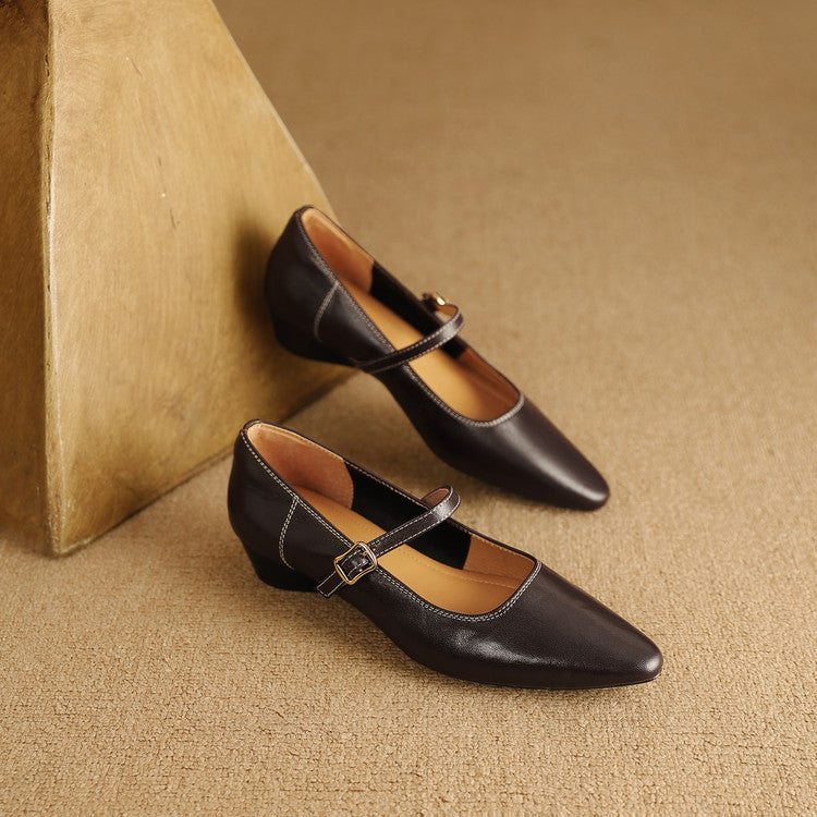 Women's Genuine Leather Wedge Pumps Corvine