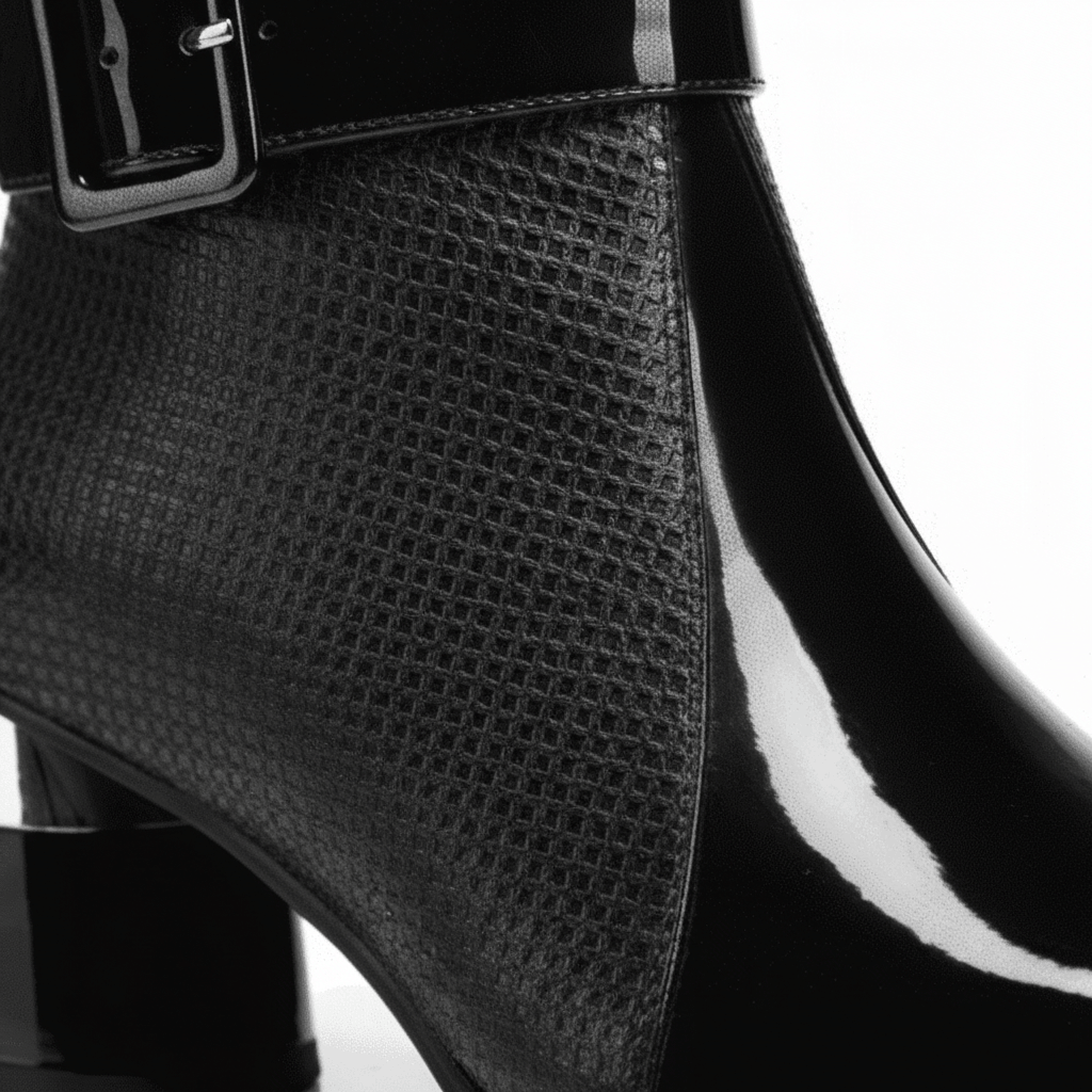 Women's Glossy Leather Black Ankle Boots Corvine