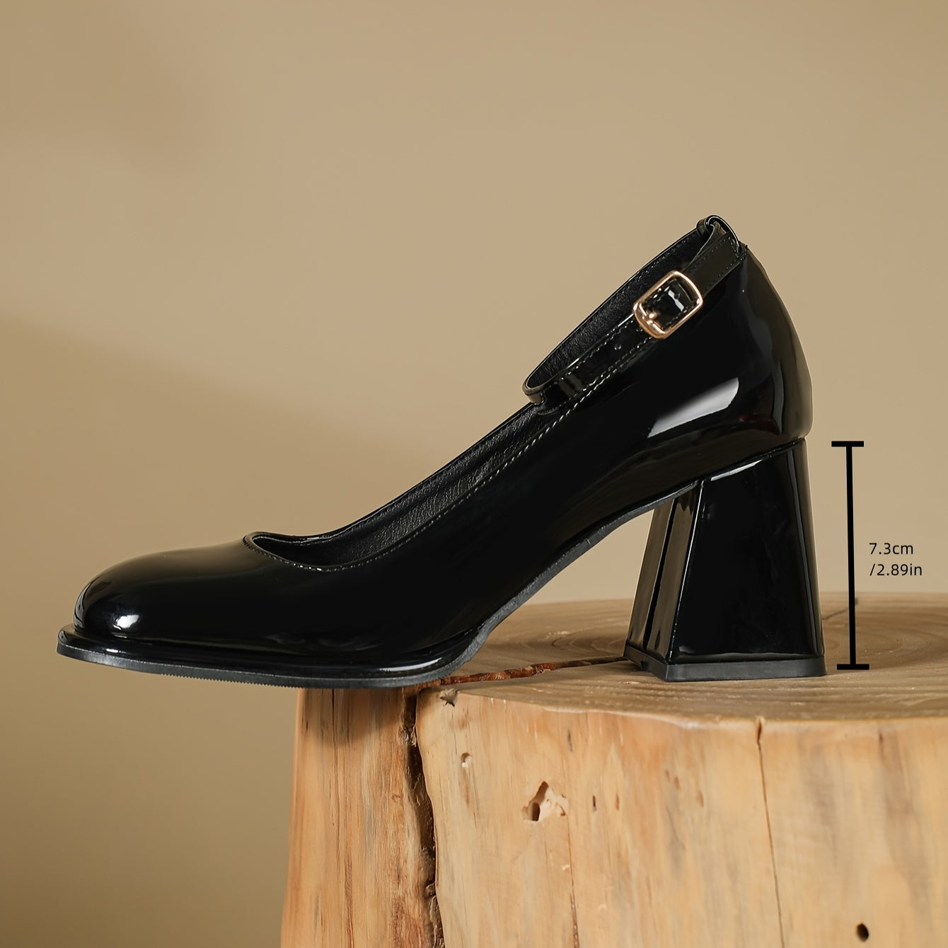 Women's Glossy Patent Block Heel Sandals Corvine