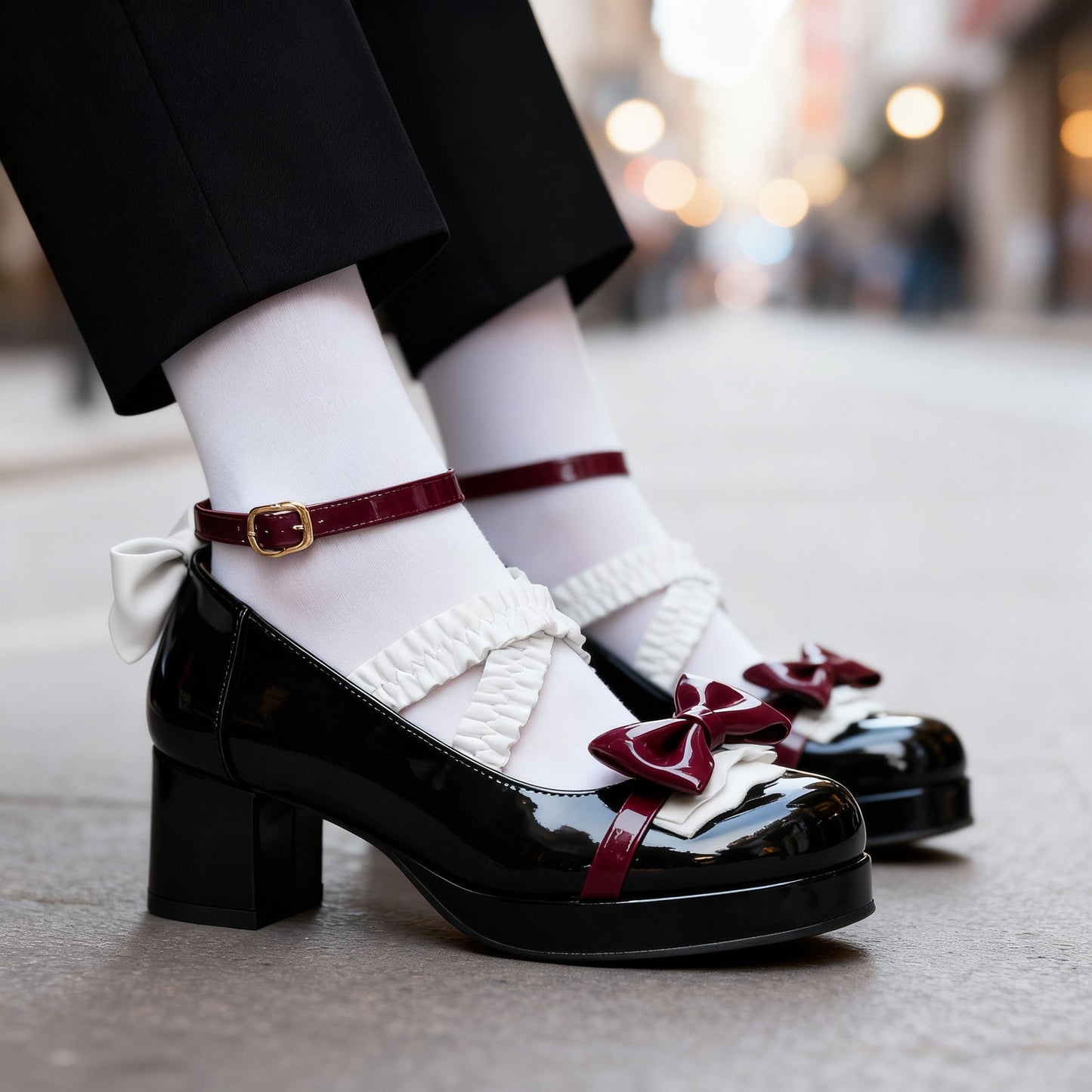 Women's Glossy Patent Mary Jane Heels Corvine