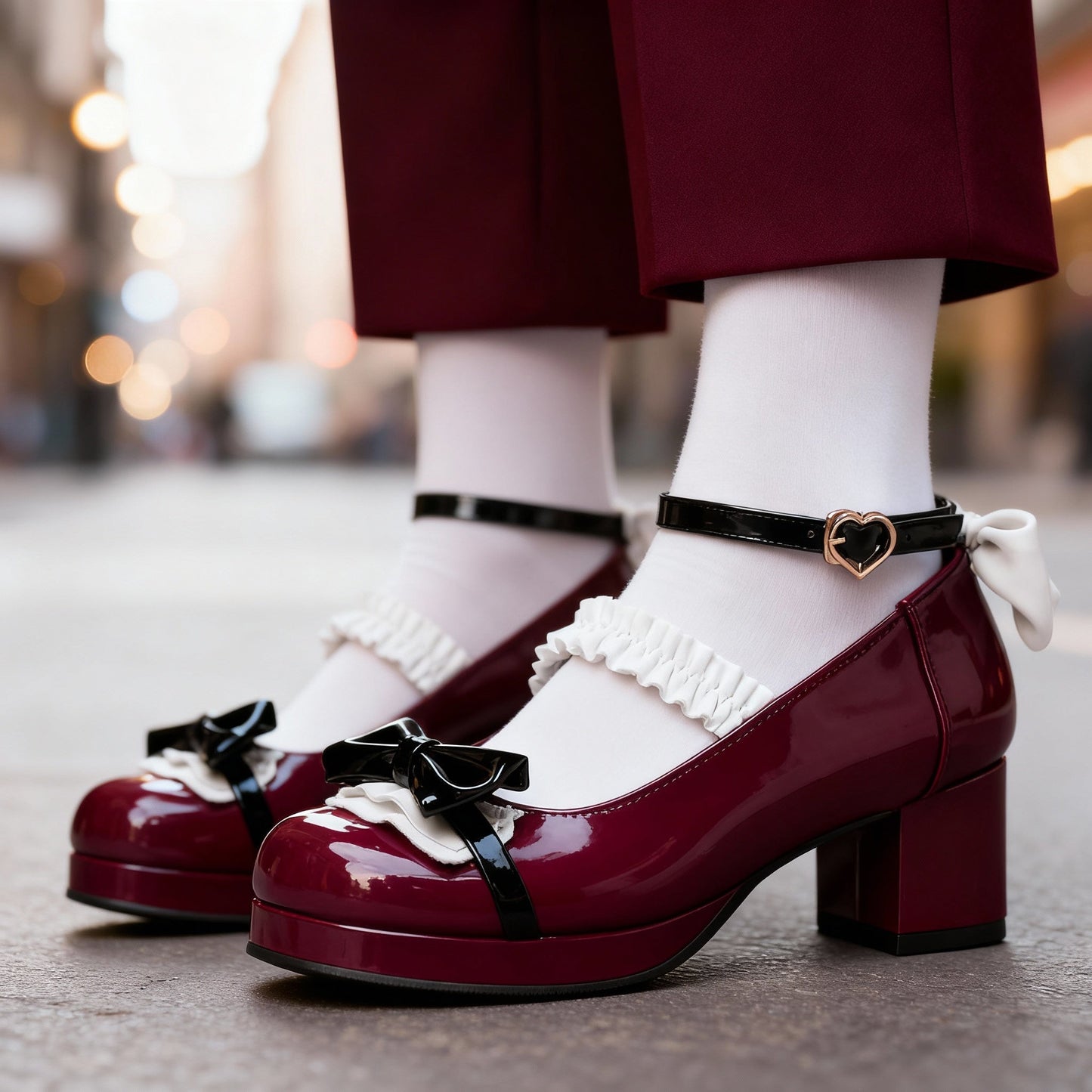 Women's Glossy Patent Mary Jane Heels Corvine