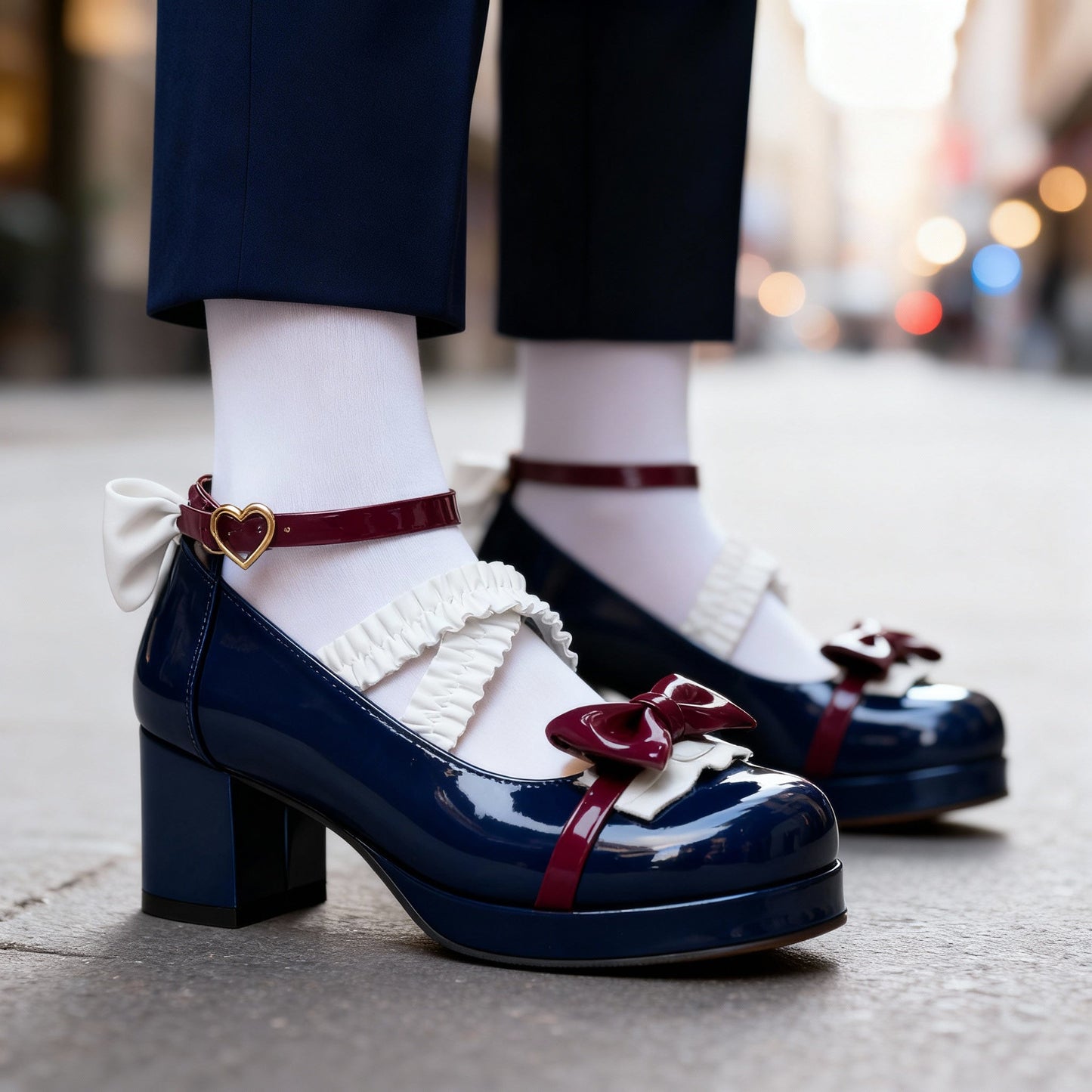 Women's Glossy Patent Mary Jane Heels Corvine