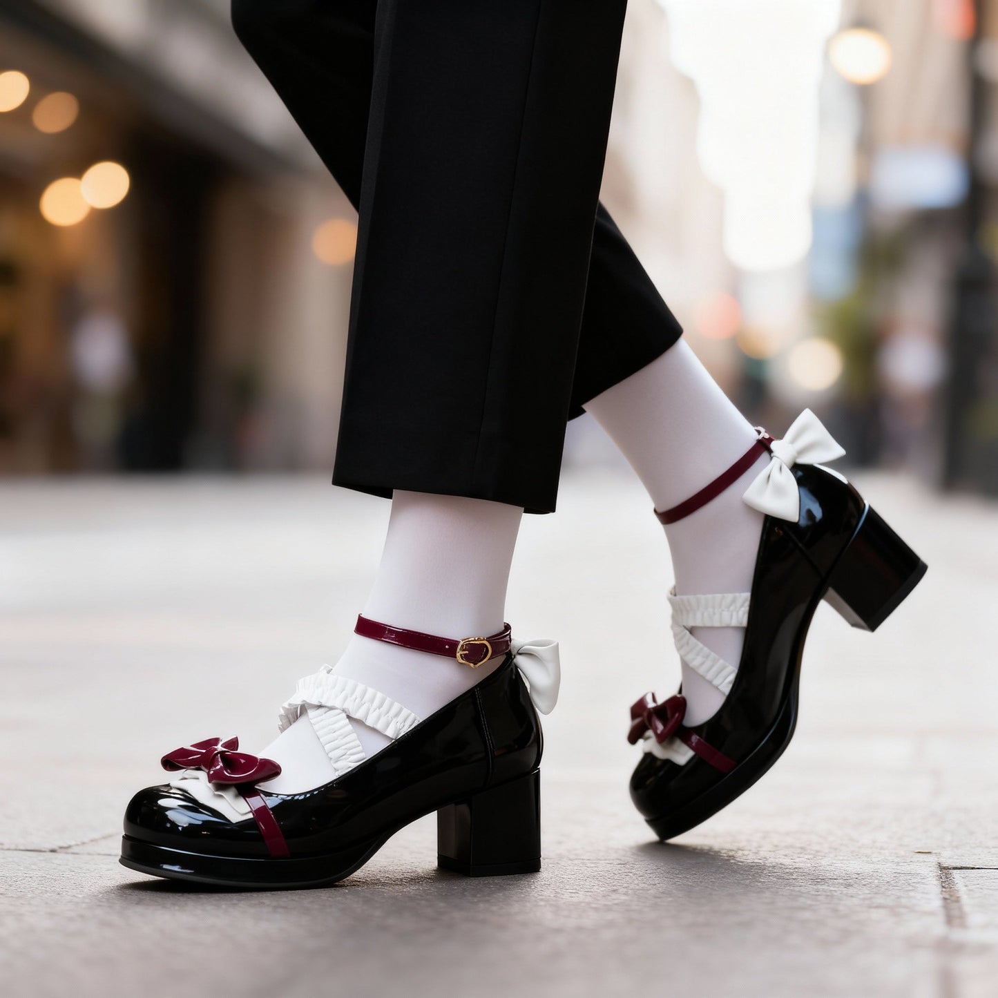 Women's Glossy Patent Mary Jane Heels Corvine