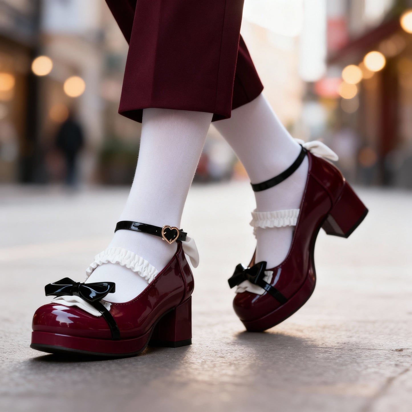 Women's Glossy Patent Mary Jane Heels Corvine