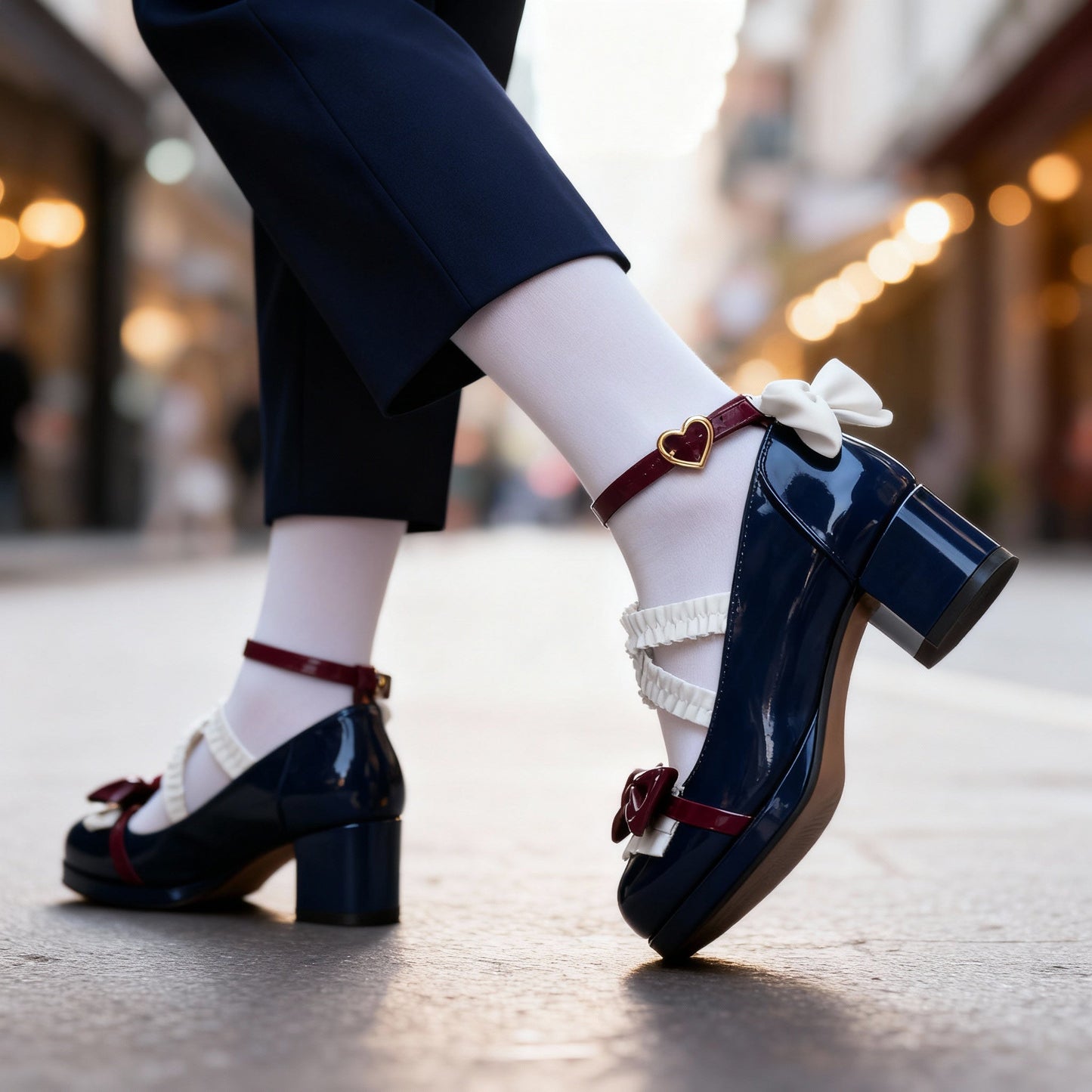 Women's Glossy Patent Mary Jane Heels Corvine