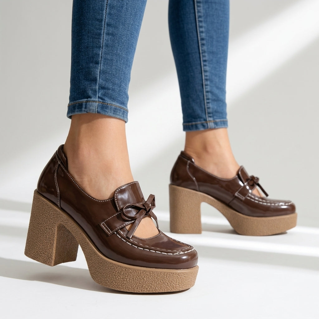 Women's Glossy Patent Platform Heels Corvine