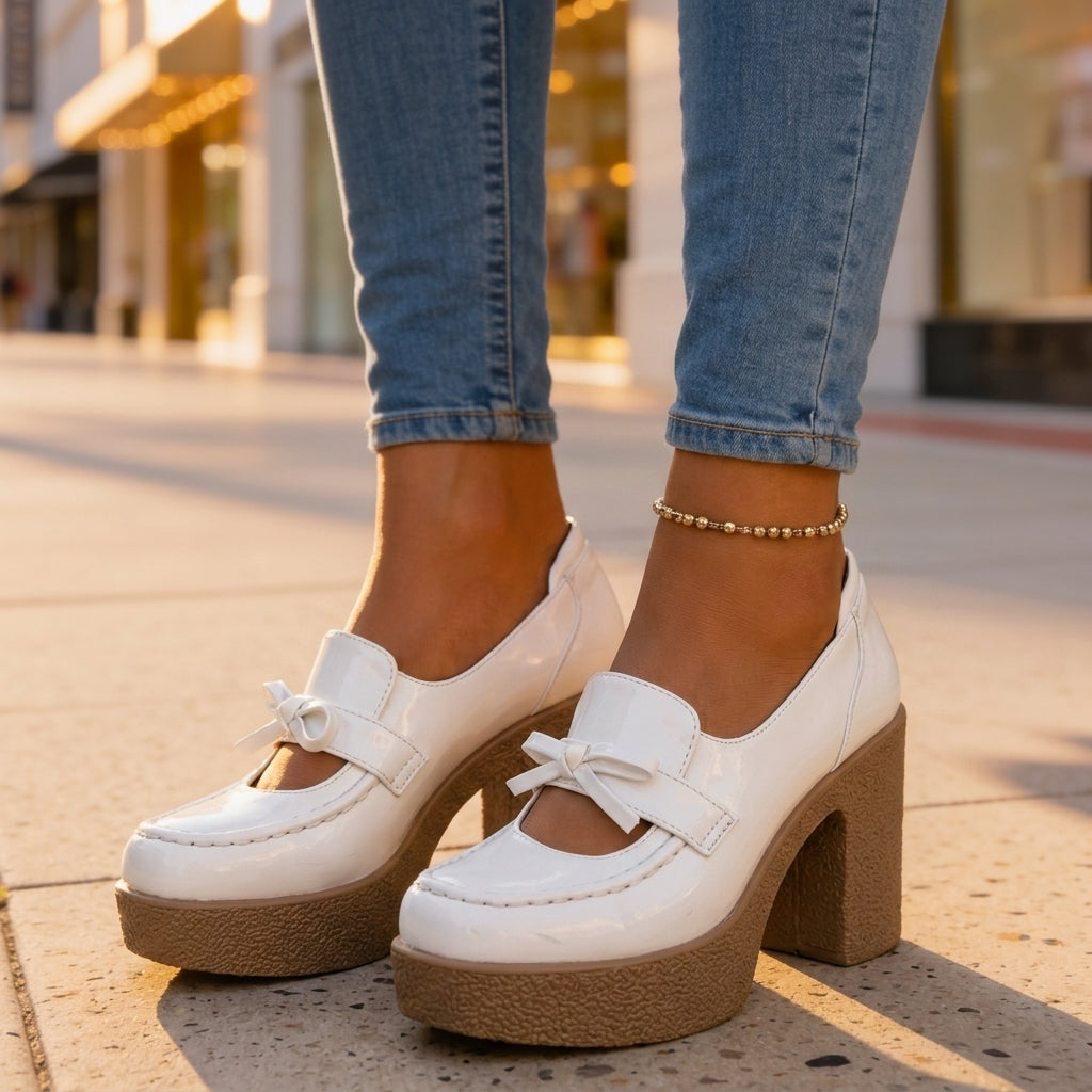 Women's Glossy Patent Platform Heels Corvine