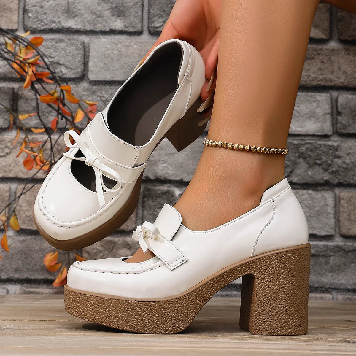 Women's Glossy Patent Platform Heels Corvine