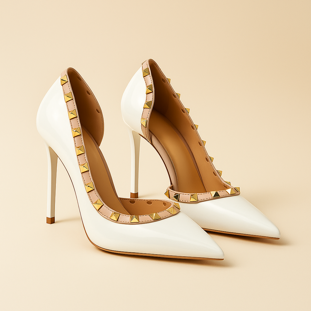 Women's Gold Glossy Patent Stiletto Heels Corvine
