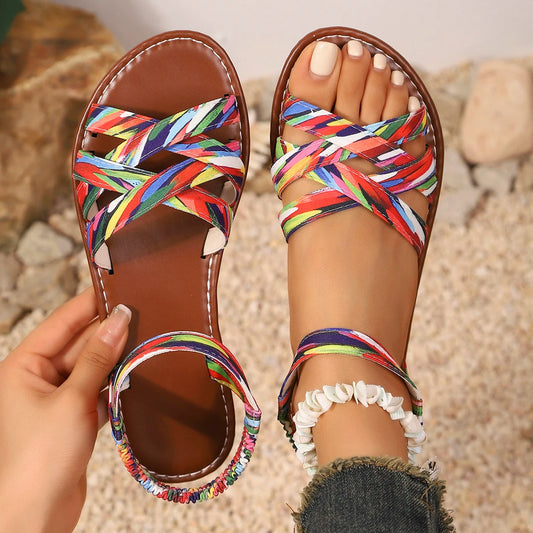 Women's Hand-Finished Vegan Leather Boho Sandals Corvine