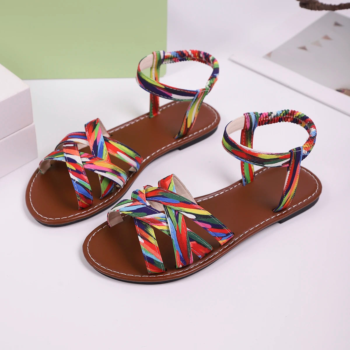 Women's Hand-Finished Vegan Leather Boho Sandals Corvine
