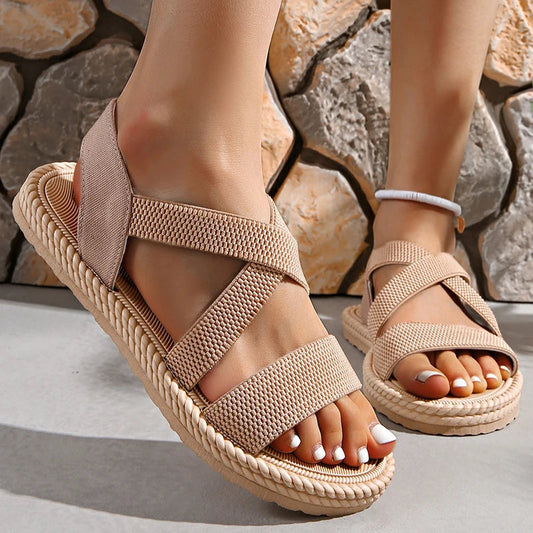 Women's Handwoven Rope-Textured Espadrille Sandals Corvine