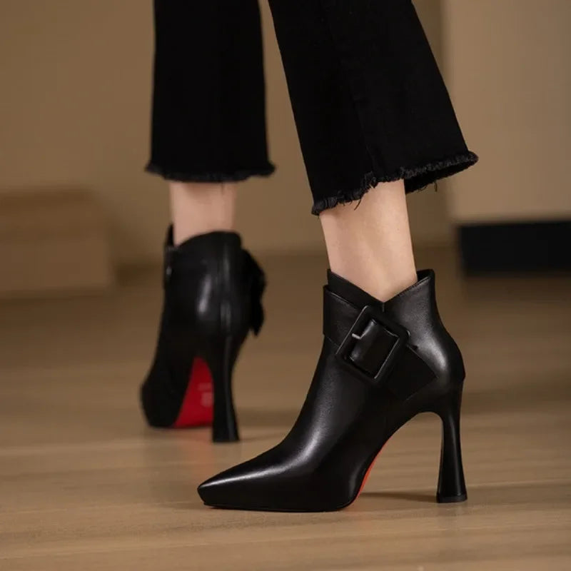 Women's High-Gloss Vegan Leather Ankle Boots Corvine