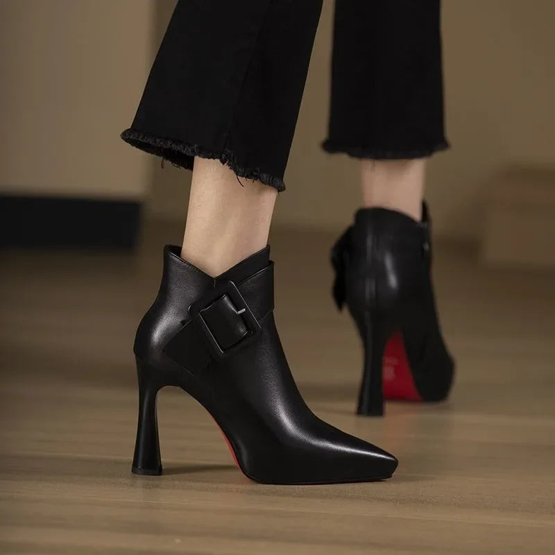 Women's High-Gloss Vegan Leather Ankle Boots Corvine