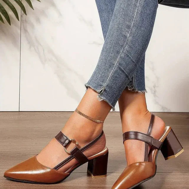 Women's High-Quality Synthetic Block Heel Shoes Corvine