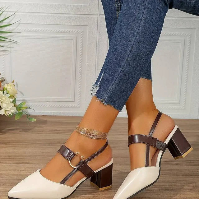 Women's High-Quality Synthetic Block Heel Shoes Corvine
