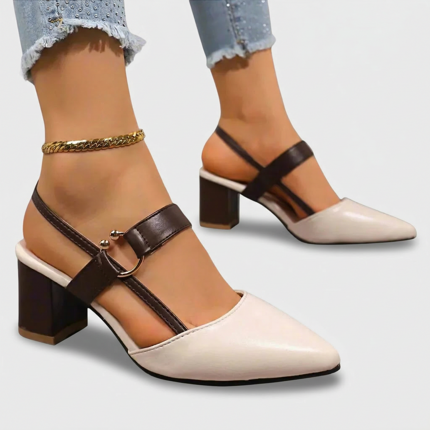 Women's High-Quality Synthetic Block Heel Shoes Corvine
