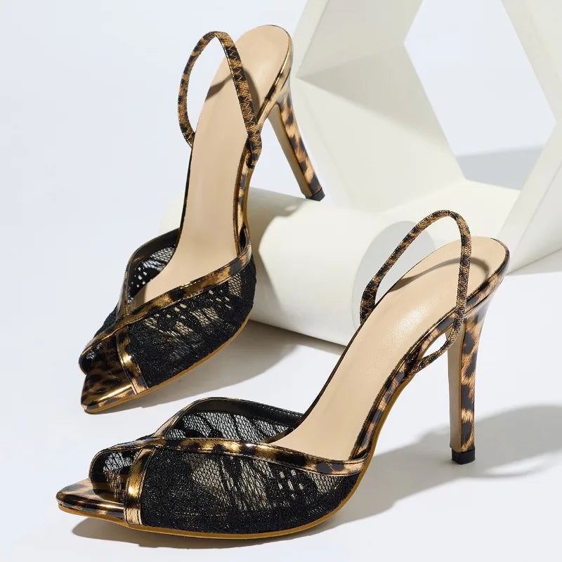 Women's Lace Overlay Slingback Heels Corvine