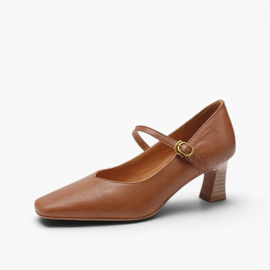 Women's Lambskin Mary Jane Leather Pumps Corvine
