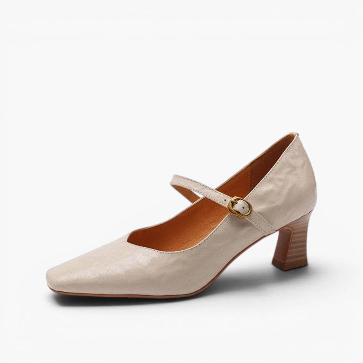 Women's Lambskin Mary Jane Leather Pumps Corvine