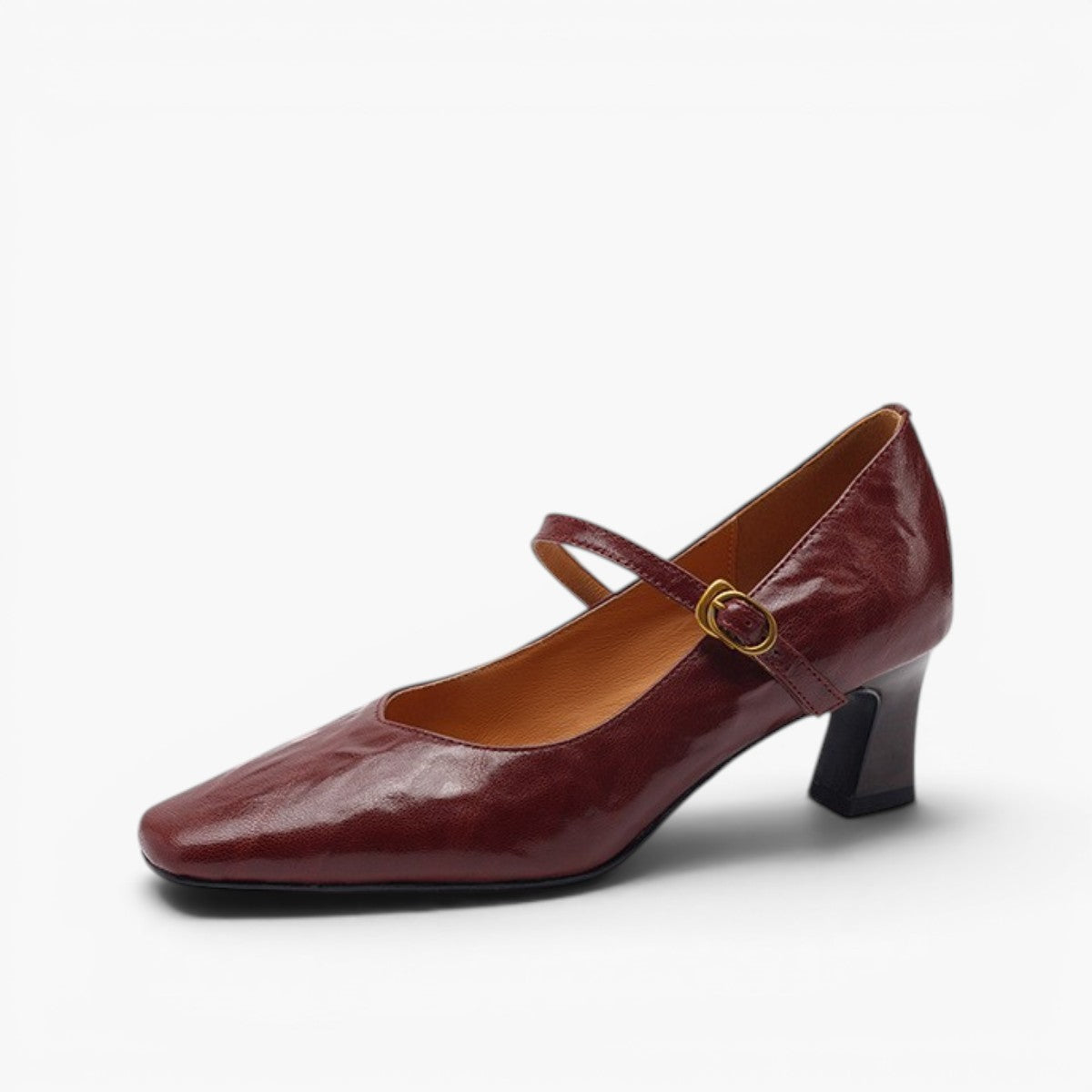 Women's Lambskin Mary Jane Leather Pumps Corvine