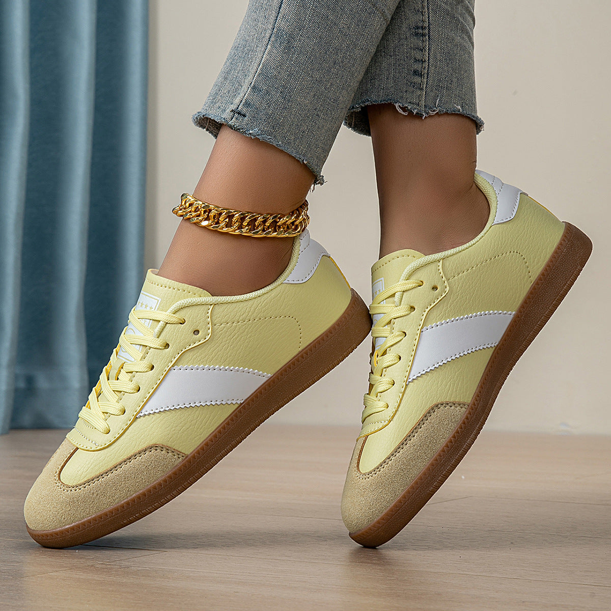 Women's Leather Suede Retro Trainers Corvine