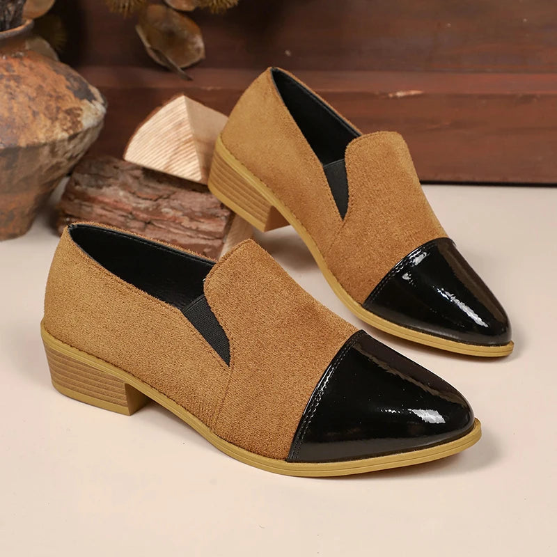Women's Leopard Print Suede Block Heels Corvine