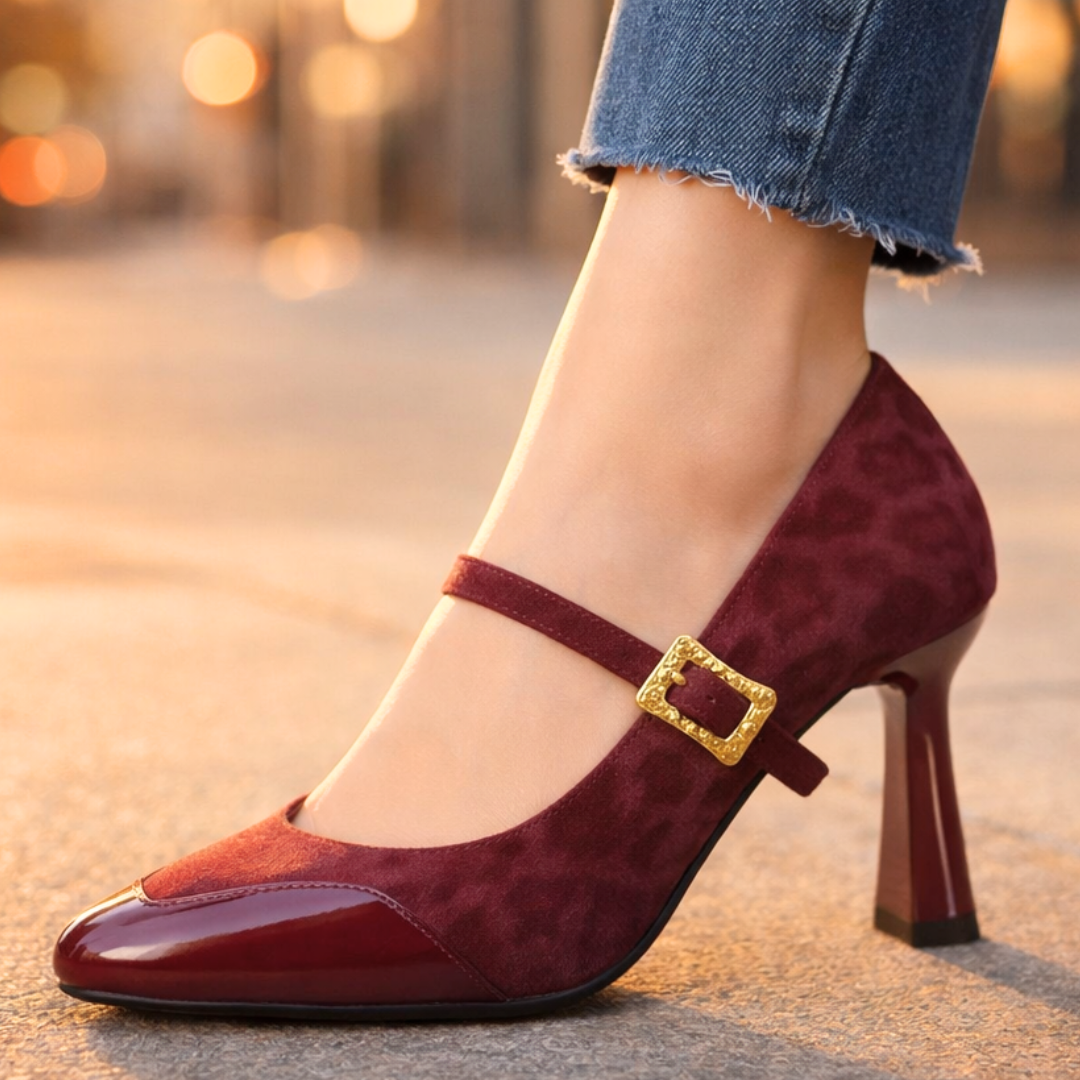Women's Leopard Print Suede Mary Jane Heels Corvine