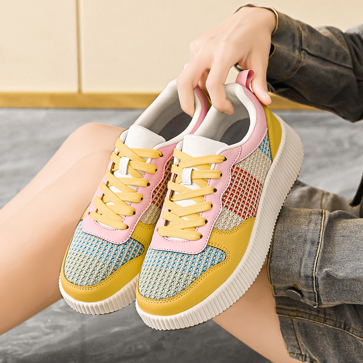 Women's Lightweight Knit Chunky Trainers Corvine