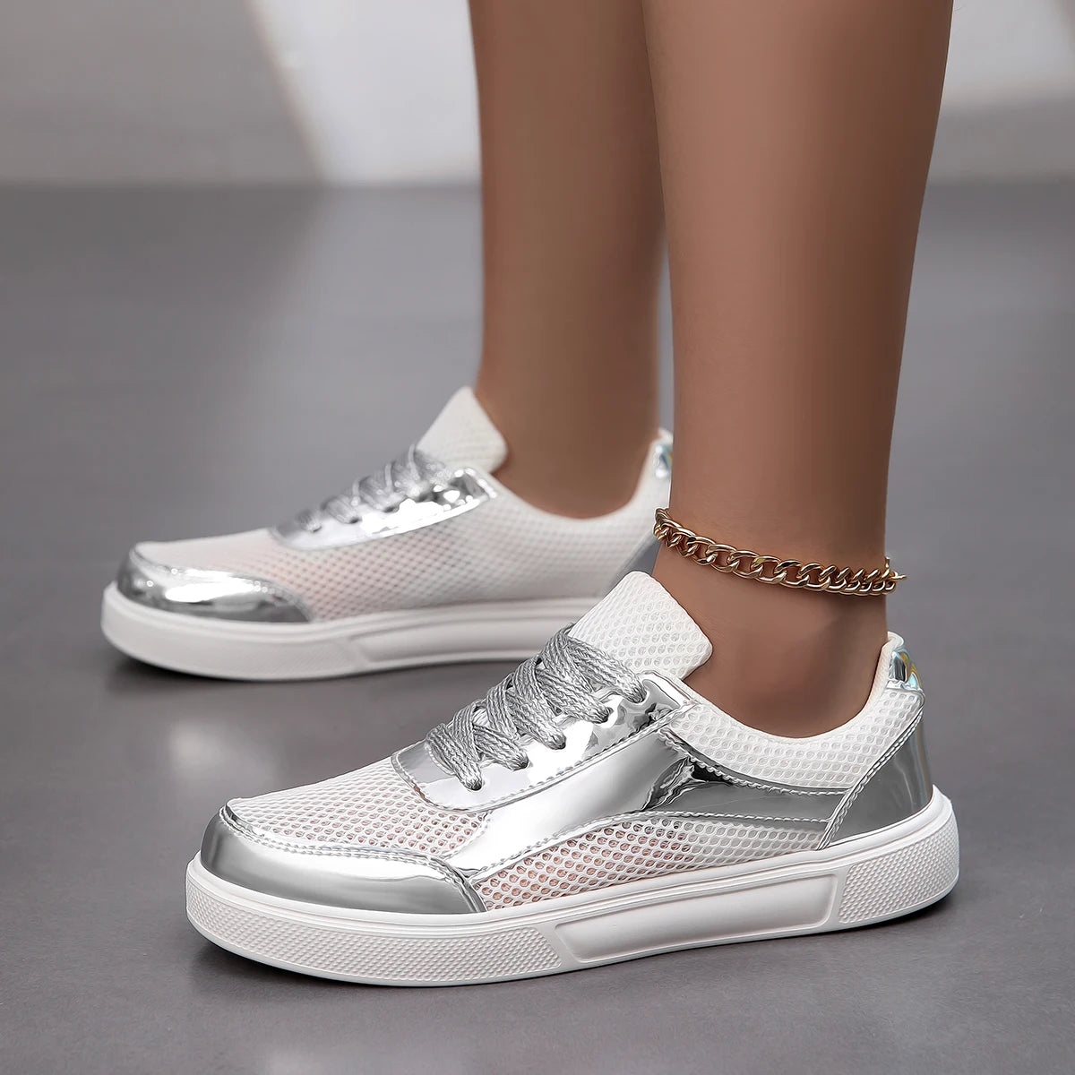 Women's Metallic Breathable Mesh Walking Shoes Corvine