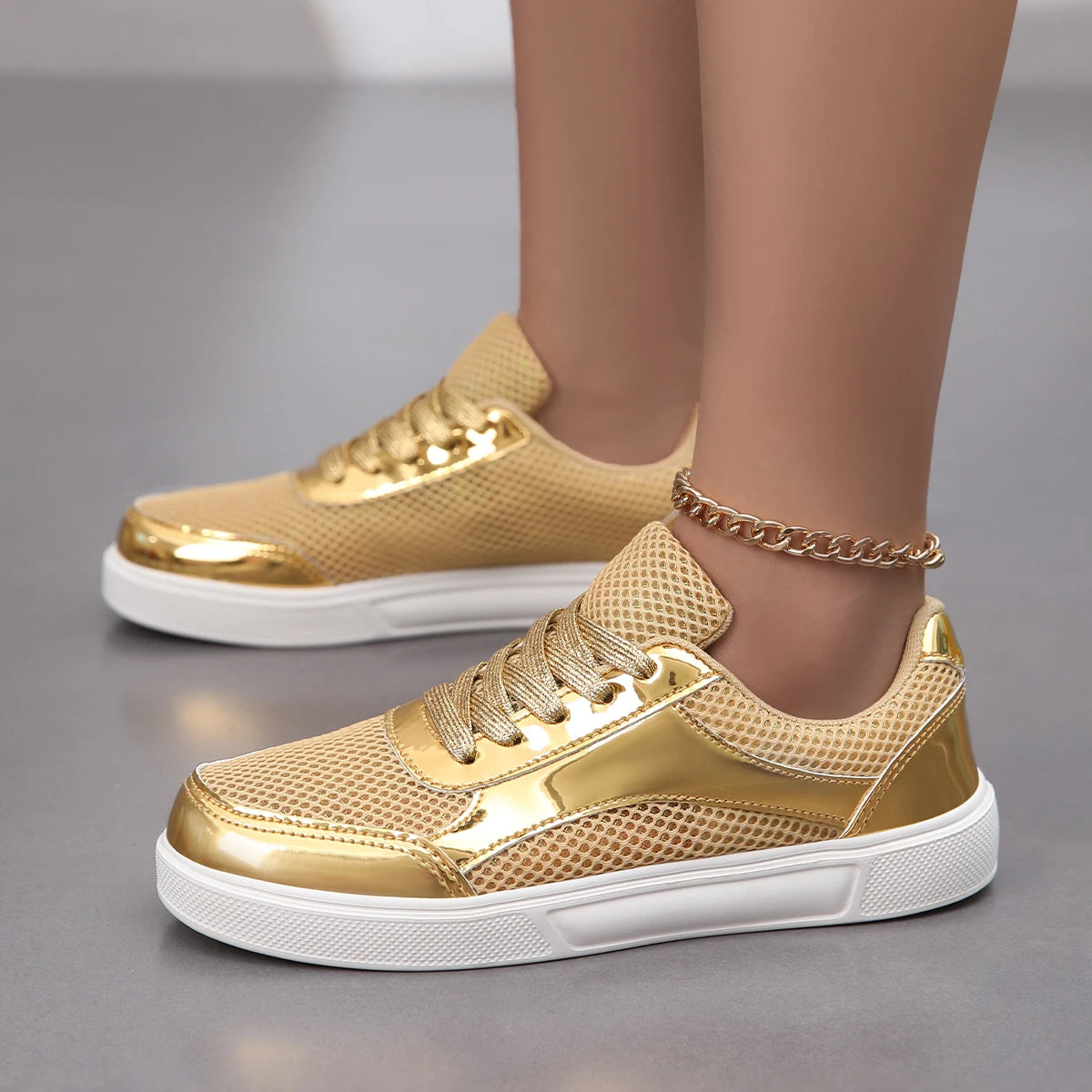 Women's Metallic Breathable Mesh Walking Shoes Corvine