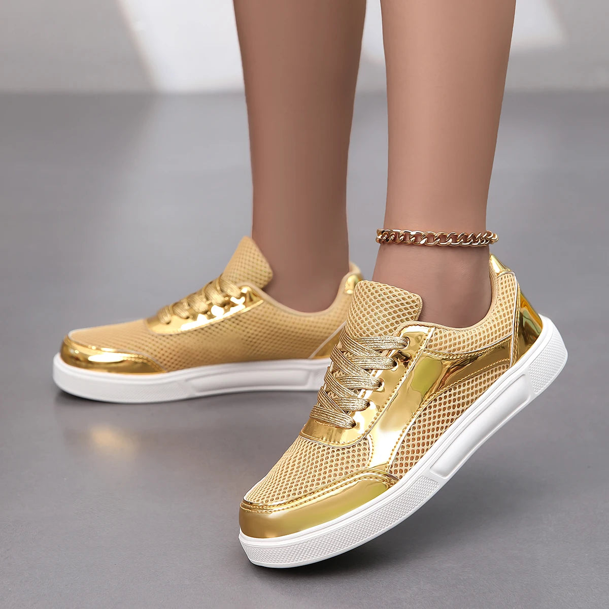 Women's Metallic Breathable Mesh Walking Shoes Corvine