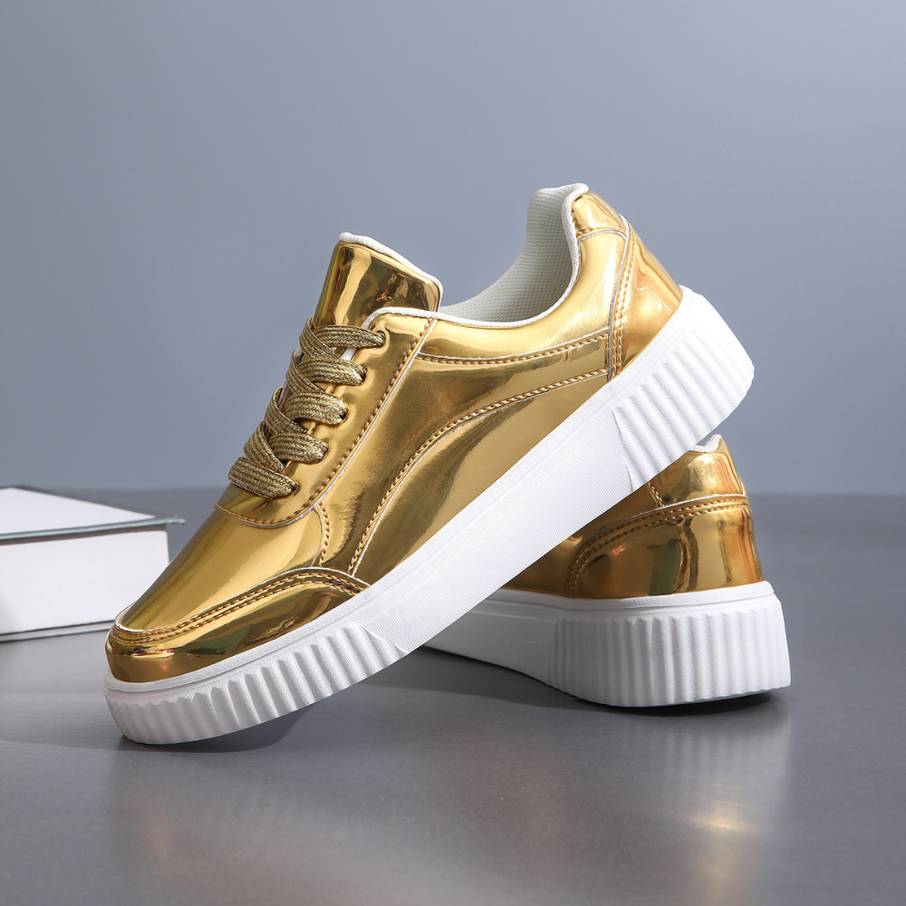 Women's Metallic Casual Trainers Corvine