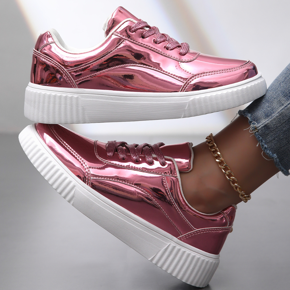 Women's Metallic Casual Trainers Corvine