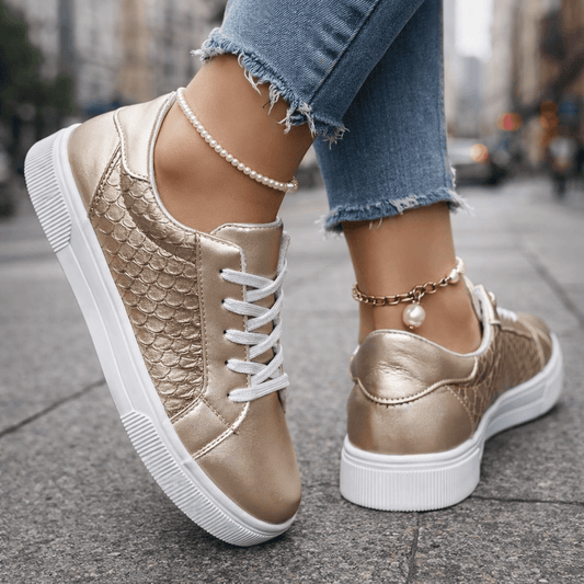 Women's Metallic Finish Casual Trainers Corvine