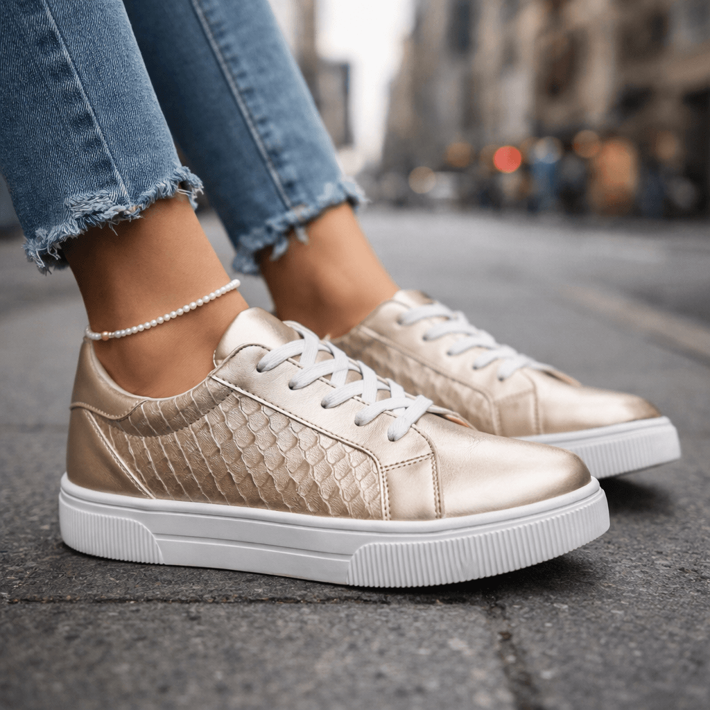 Women's Metallic Finish Casual Trainers Corvine