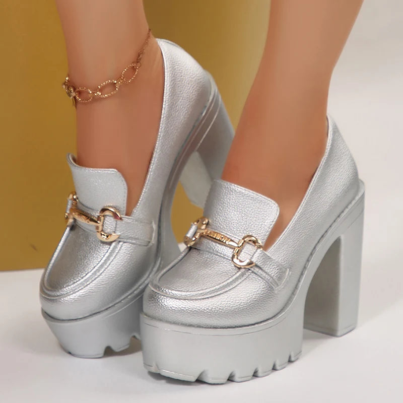 Women's Metallic Platform Loafers Corvine