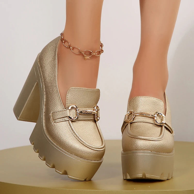 Women's Metallic Platform Loafers Corvine