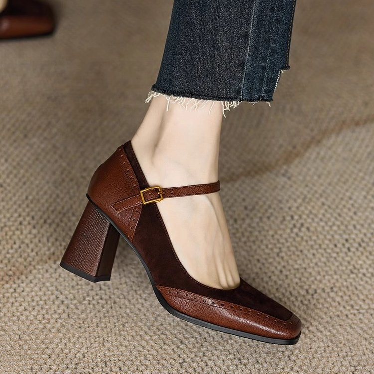 Women's Mixed-Finish Mary Jane Heels Corvine