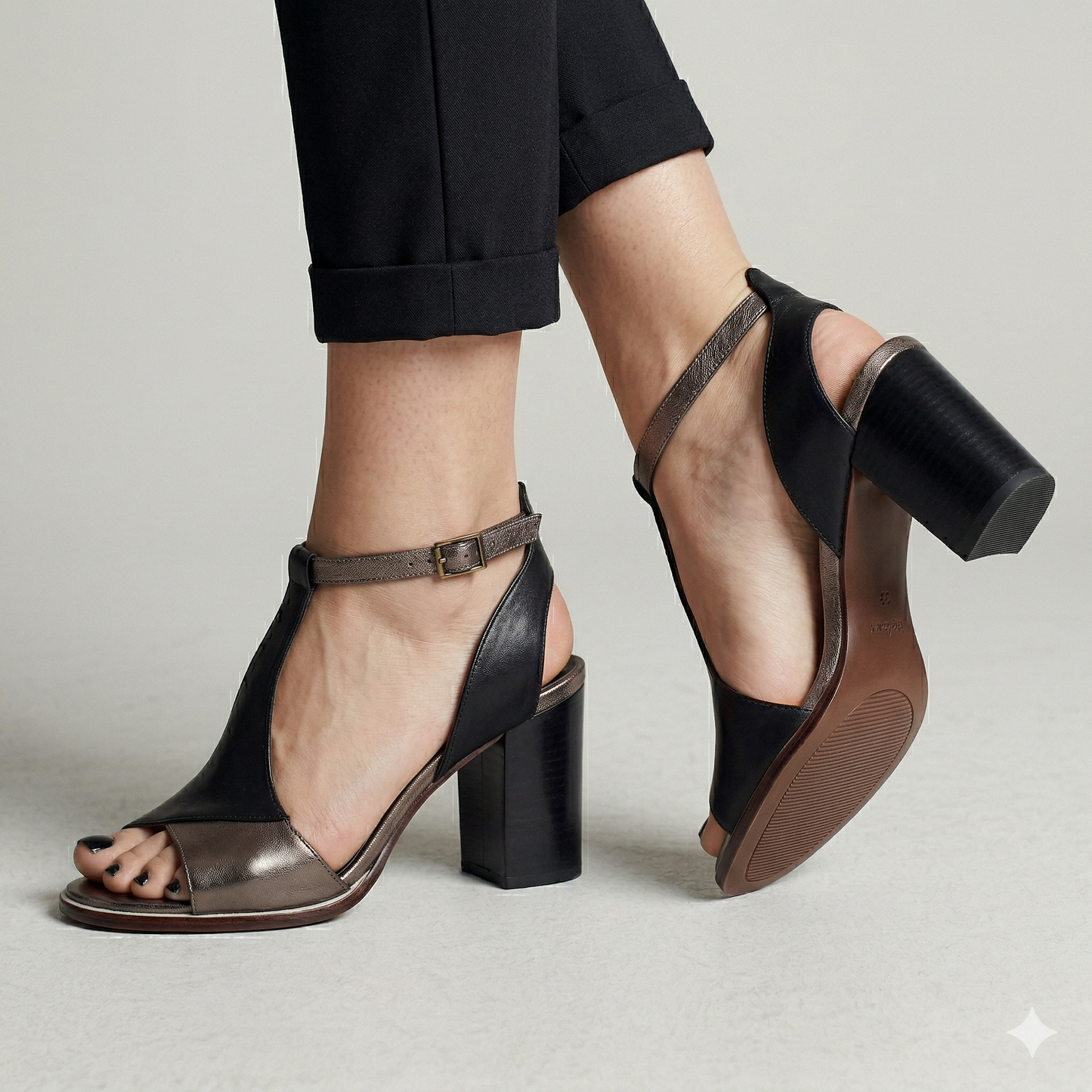 Women's Multi-Colour Patchwork Block Heel Sandals Corvine