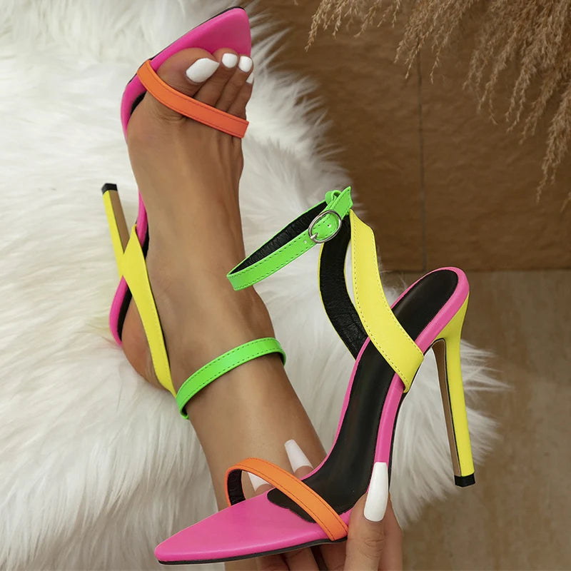Women's Neon Synthetic Stiletto Heels Corvine