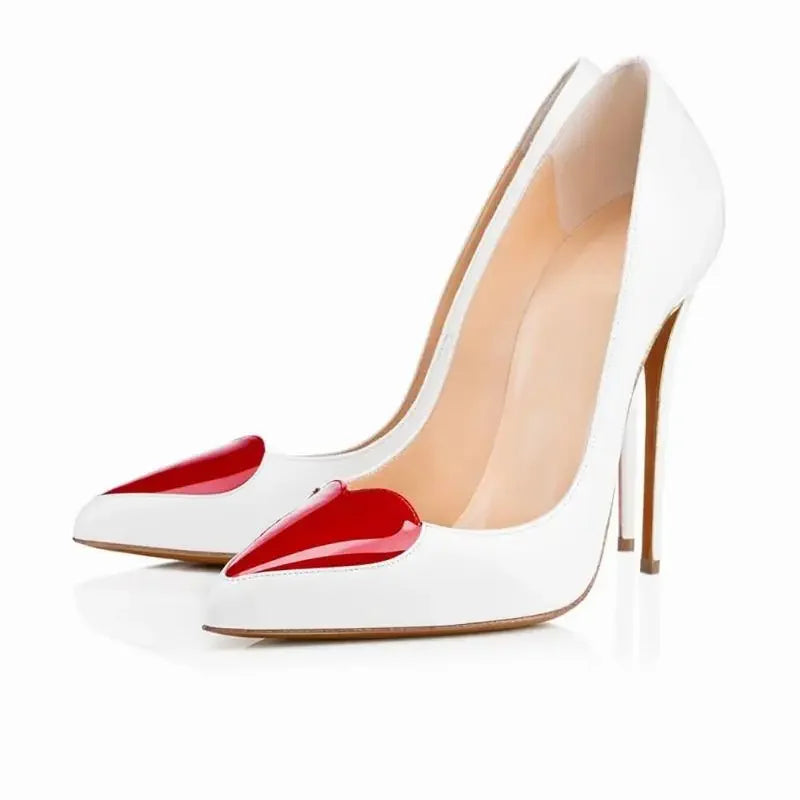 Women's Patent Leather Stiletto Heels with Sculpted Heart Corvine