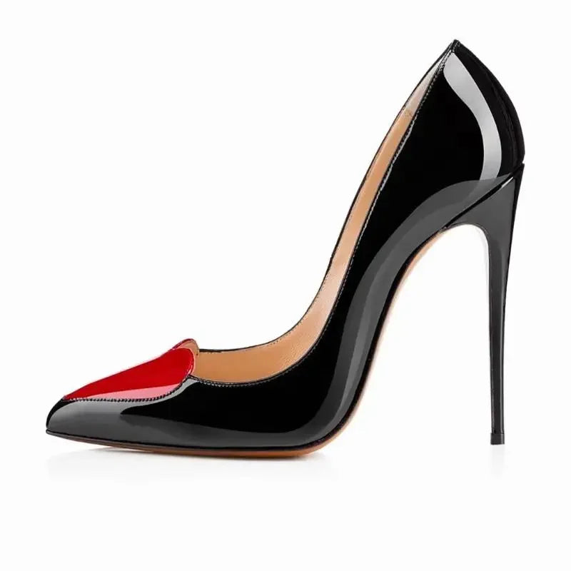Women's Patent Leather Stiletto Heels with Sculpted Heart Corvine