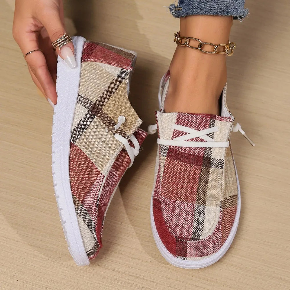 Women's Plaid Canvas Loafers Corvine