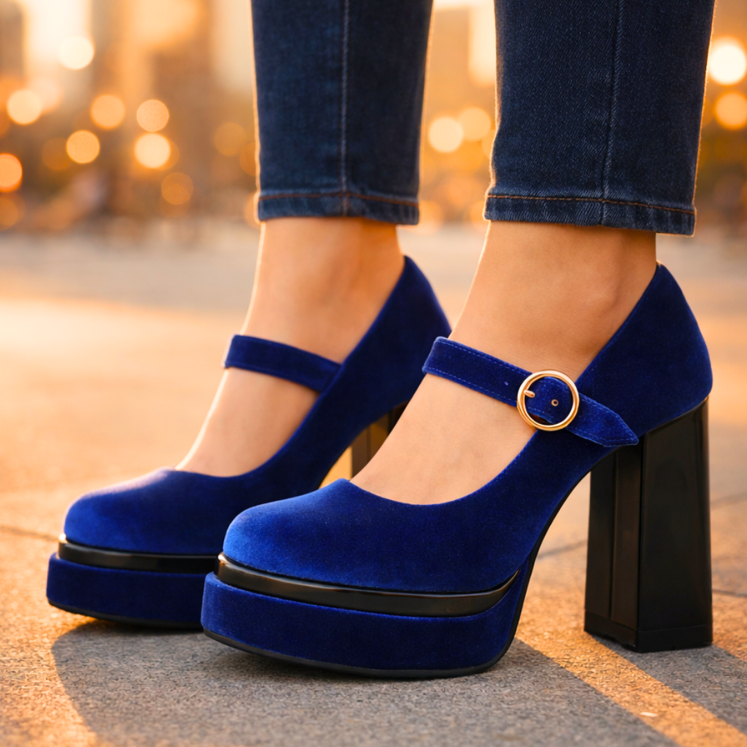 Women's Plush Velvet Platform Pumps Corvine