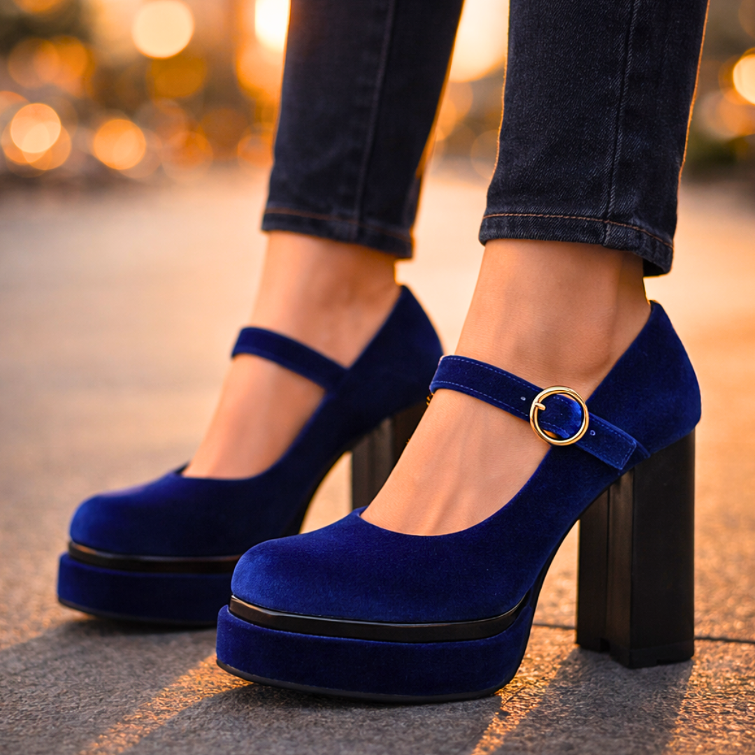 Women's Plush Velvet Platform Pumps Corvine
