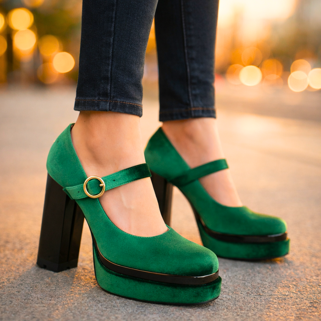 Women's Plush Velvet Platform Pumps Corvine